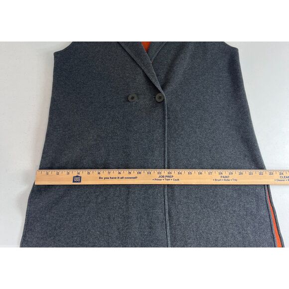 Belford Women's Reversible Double-Face Vest Gray Orange Pima Cotton Size L - Picture 5 of 8